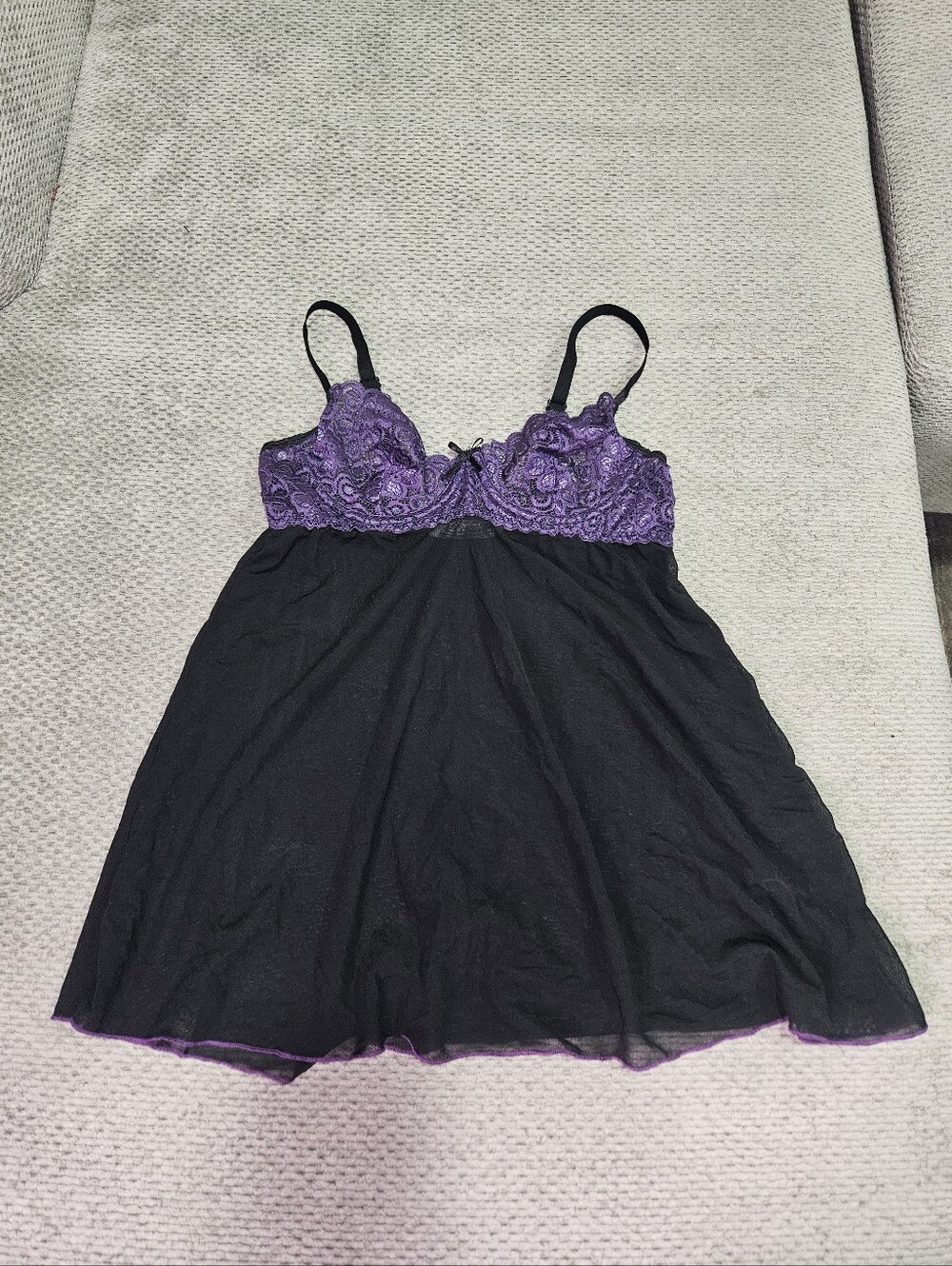 Babydoll With Purple Lace And Underwire